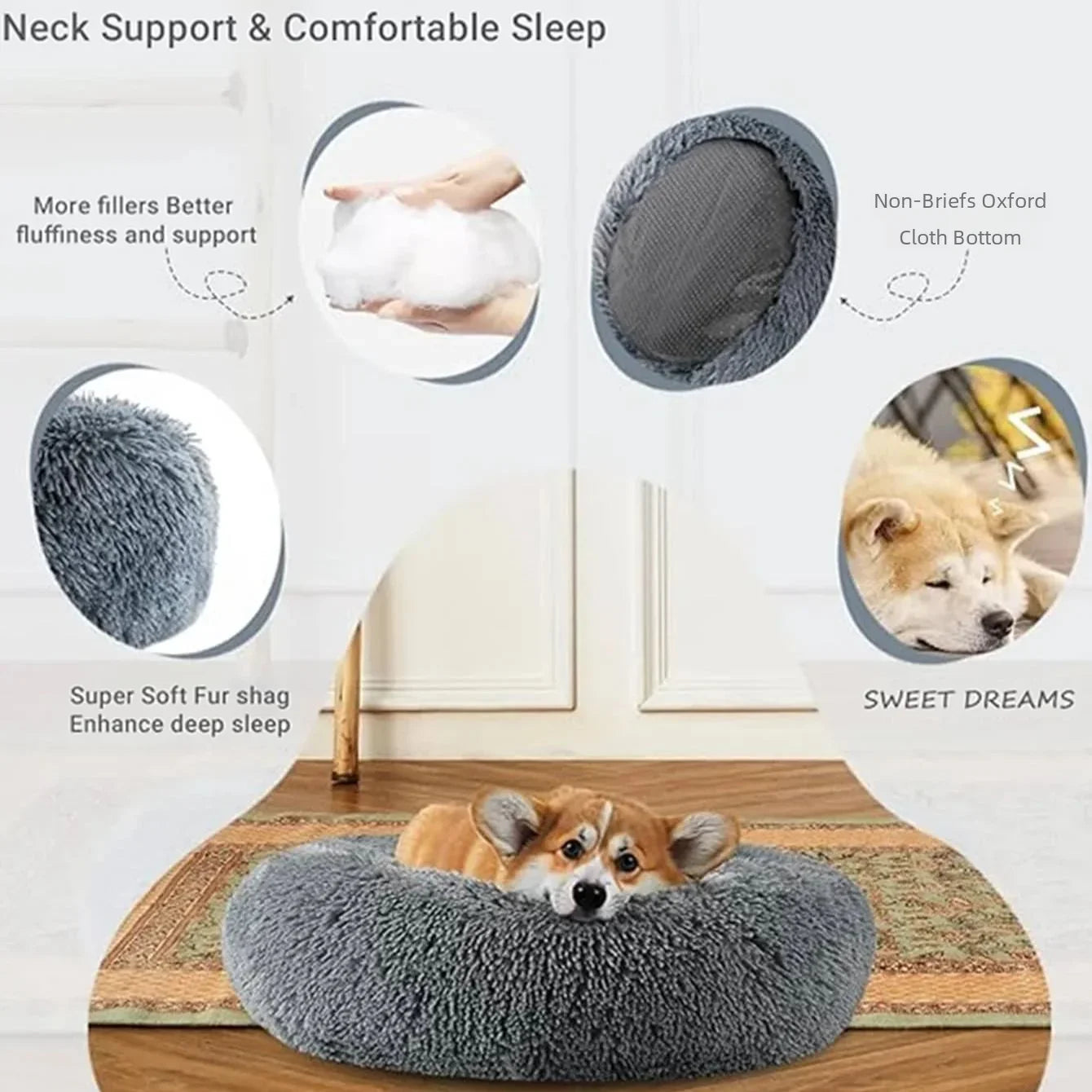 CalmCanine Calming Donut Bed — Anti-Anxiety Cuddler for Dogs